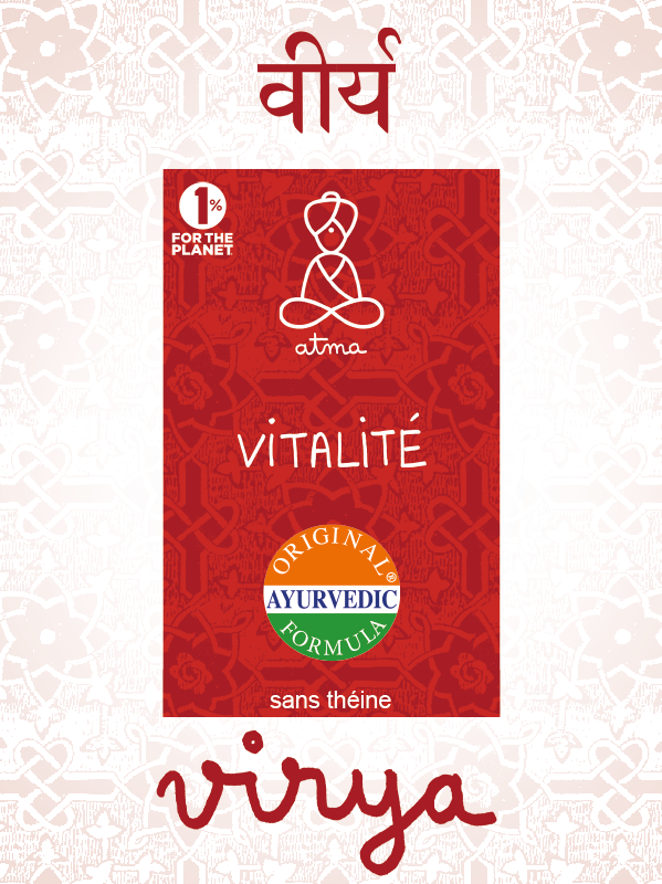 Virya - Vitalité, infusion biologique ayurvédique avec sanskrit