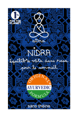 la boite bleu de l'infusion bio et ayurvédique, Nidrā - pour le sommeil Vāta