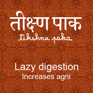 Button for the infusion Tikshna Paka, Lazy digestion, which increases agni