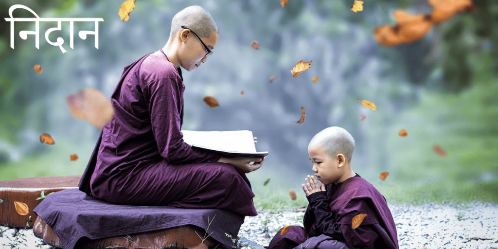 Une moine enseigne à un enfant